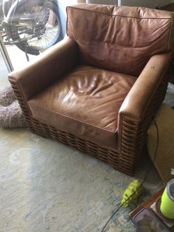 Leather and Wicker Chair