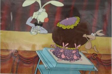 Painting Rabbit Easter egg Cartoon Original Framed