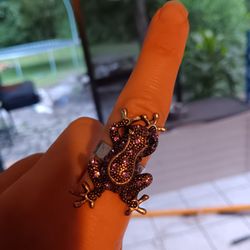 Vintage Sterling Silver Purple Marquesite Ring 