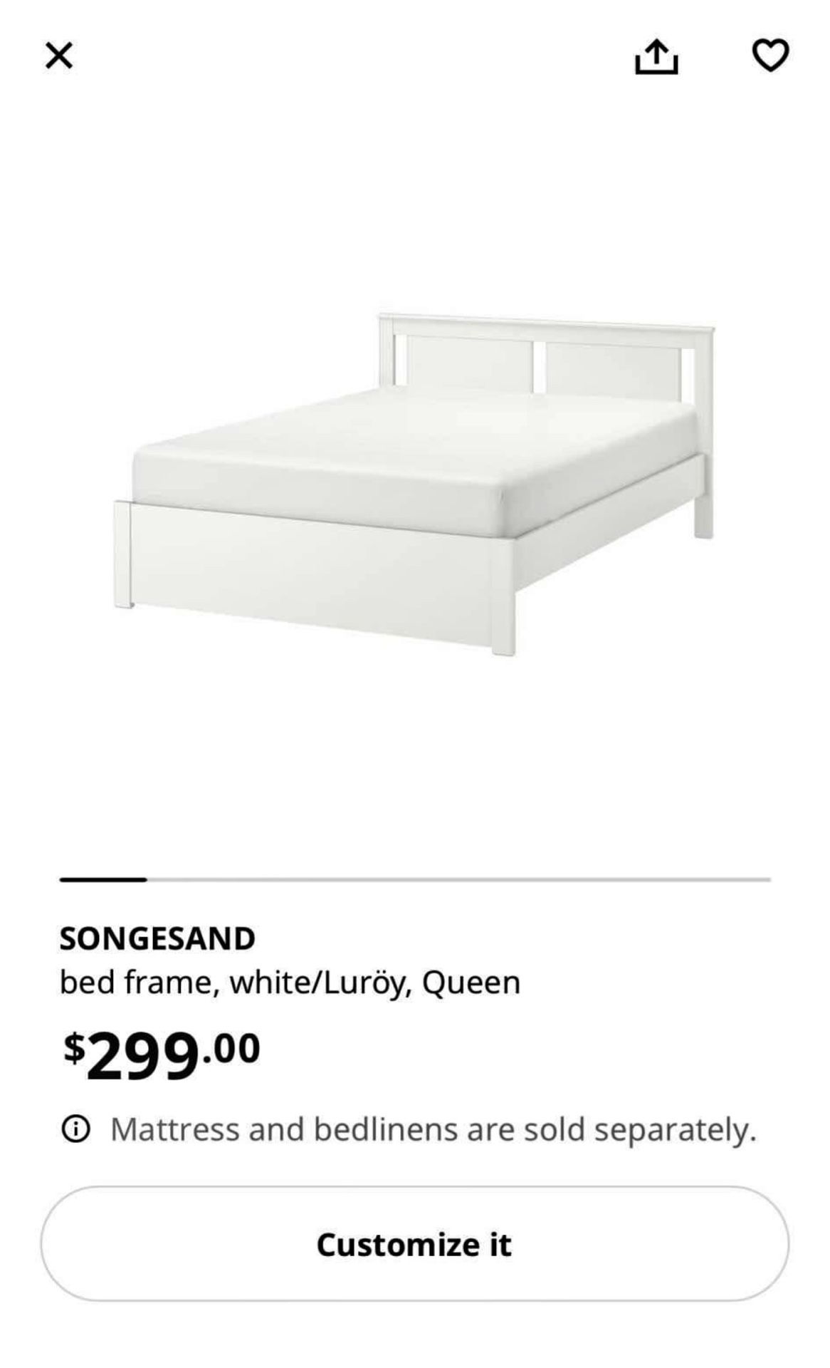 QUEEN SIZE BED FRAME WITH HEADBOARD