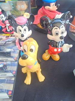 DISNEY Vintage porcelain mickey, Minnie and pluto set