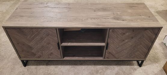 TV Stand Entertainment Center gray wood