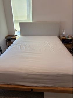 Valyou Furniture Bed Frame, Beige, Queen size.