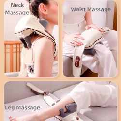 Beige Massager that works on the neck, leg, and waist
