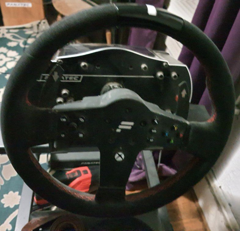 Fanatec CSL steering Wheel, Club Sport Wheel Base, And Pedals