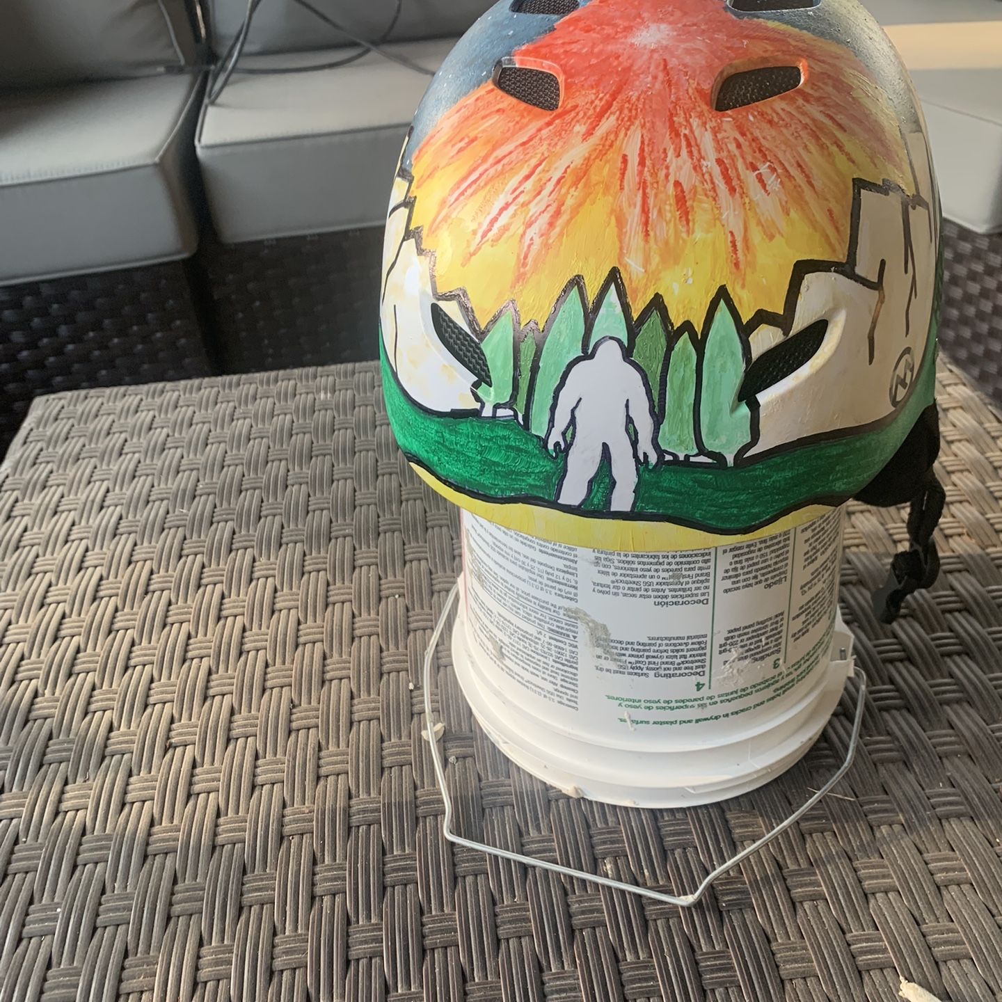 custom snowboard helmets Gray Landscape (Ski / Helmet) Customized my helmet before I