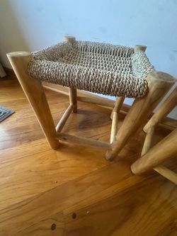 Wood and roped stools