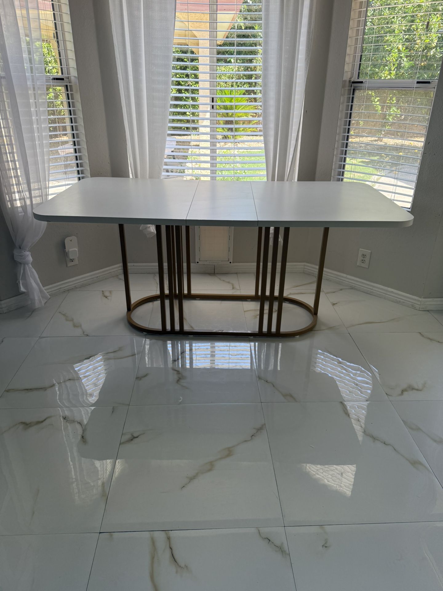 White Kitchen Table Gold Legs