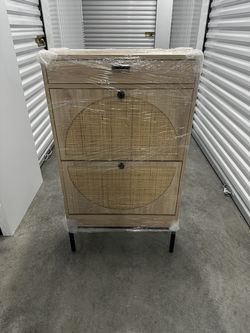 Boho natural shoe storage cabinet  (Great Condition)
