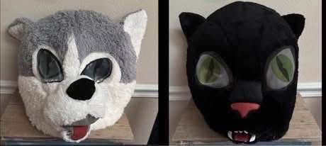 Dan Dee Costume Greeter Mask Heads Mascots Wolf Cat Panther $10 each