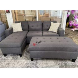 3 Pc Sectional Sofa With Ottoman 