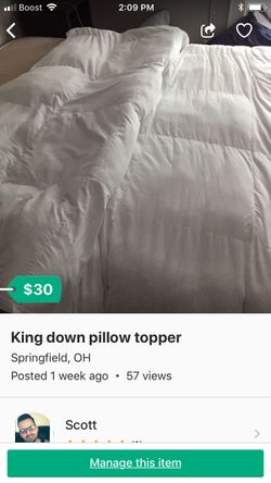 Pillow top down filled king topper