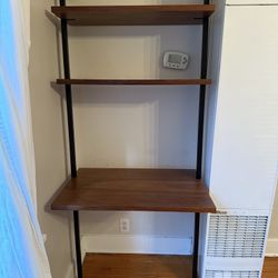 CB2- Helix Walnut Wood Wall Mount Desk With Shelves 70''
