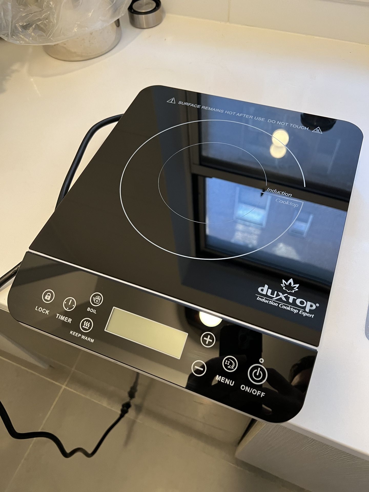 Duxtop Portable Induction Cooktop Burner, Induction Hot Plate with LCD Sensor Touch 1800 Watts, Silver 9600LS/BT-200DZ