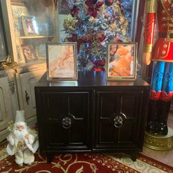 Oversized Wooden Nightstands Colors Black And Silver Set Has Been Refurbished 