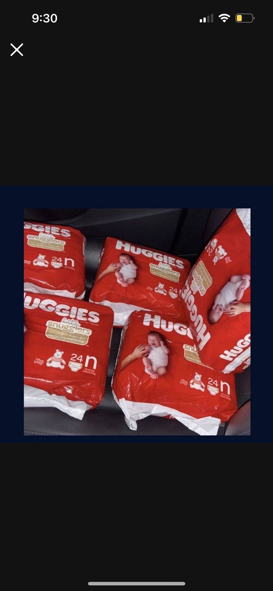 Newborn and size 1 diapers (please read description) HUGGIES LITTLE SNUGGLERS