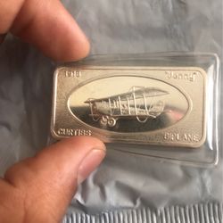 1 Ounce Silver Bar 1918 Biplane Patrick San Francisco Mint 