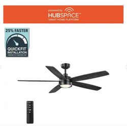 Home Decorators Collection Driskol 60 in. White Color Changing LED Matte Black Smart Ceiling Fan - New