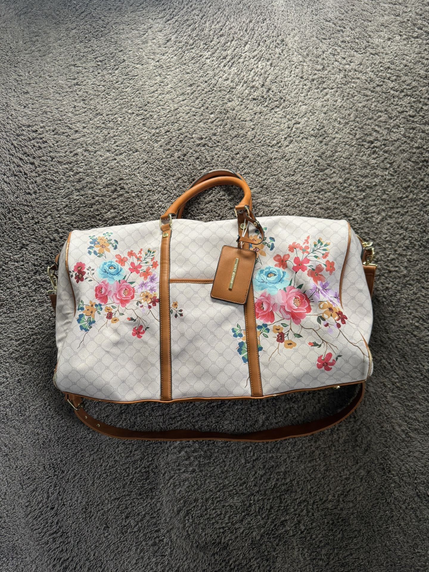 White Floral Steve Madden Travel Bag