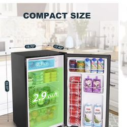 😀 Upstreman 3.2 Cu.Ft Mini Fridge with Freezer, Single Door Compact Refrigerator, Adjustable Thermostat, Small Refrigerator for Dorm, Bedroom, Office