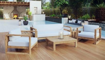 Modway Upland 6 Piece Outdoor Patio Teak Set