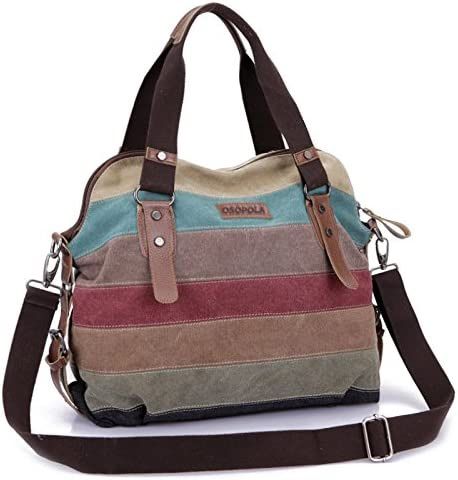 Cgecko M-1196 Leisure Canvas Top Handle Cross Body Bag Tote Handbags