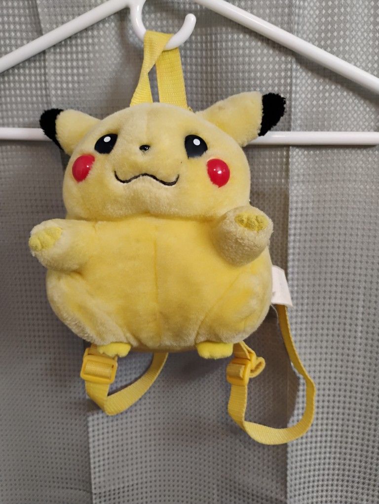 Vintage 90s Pokemon Fat Pikachu Plush Backpack by Pyramid Collectible Bag
