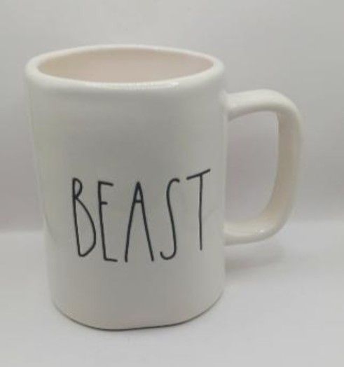 Rae Dunn Artisan Collection by Magenta "Beast" Mug, White /Black Letters