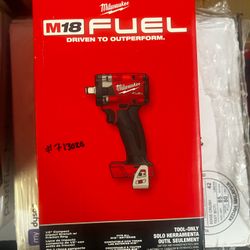 Milwaukee M18 Fuel 1/2” Compact  Impact Wrench W Friction Ring Tool Only 