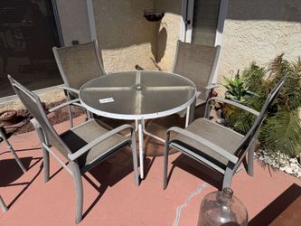 Glass Patio Table w/ Metal Base