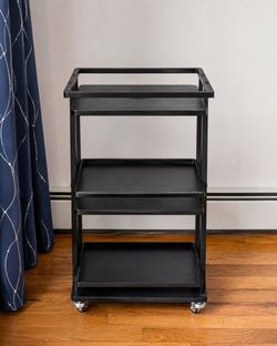 Black 3-Tier Rolling Utility Cart