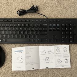WIRELESS ERGONIMIC MOUSE BLUETOOTH AND 2.4GHZ & WIRED KEYBOARD BUNDLE