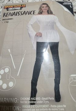 Renaissance Women Costume Large White Blouse