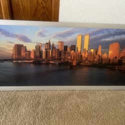Vintage New York City Skyline With The Twin Towers