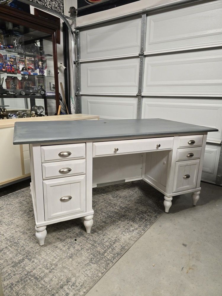 Solid Wood Pedestal Executive Desk "Home Office Cocoon" collection by Hooker Furniture in collaboration with futurist Faith Popcorn