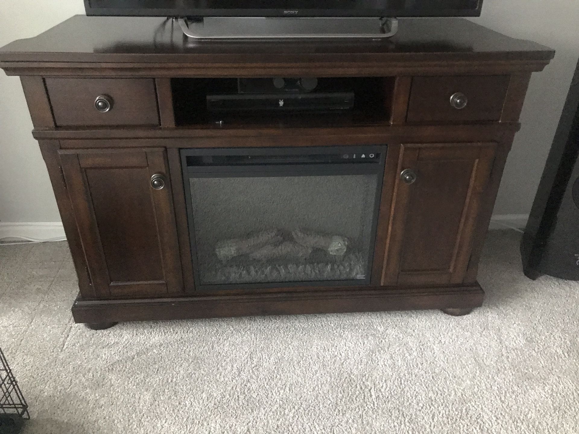 Fireplace tv stand