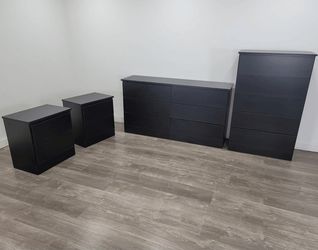 DRESSER, CHEST AND TWO NIGHSTANDS