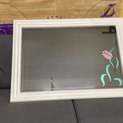 Gorgeous Vintage  Wood Mirror 37 X27