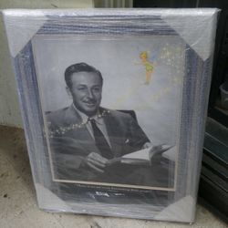 Walt Disney  framed portrait 26 x 35 with Tinkerbell mint condition.