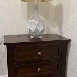 Dresser, nightstand and lamp