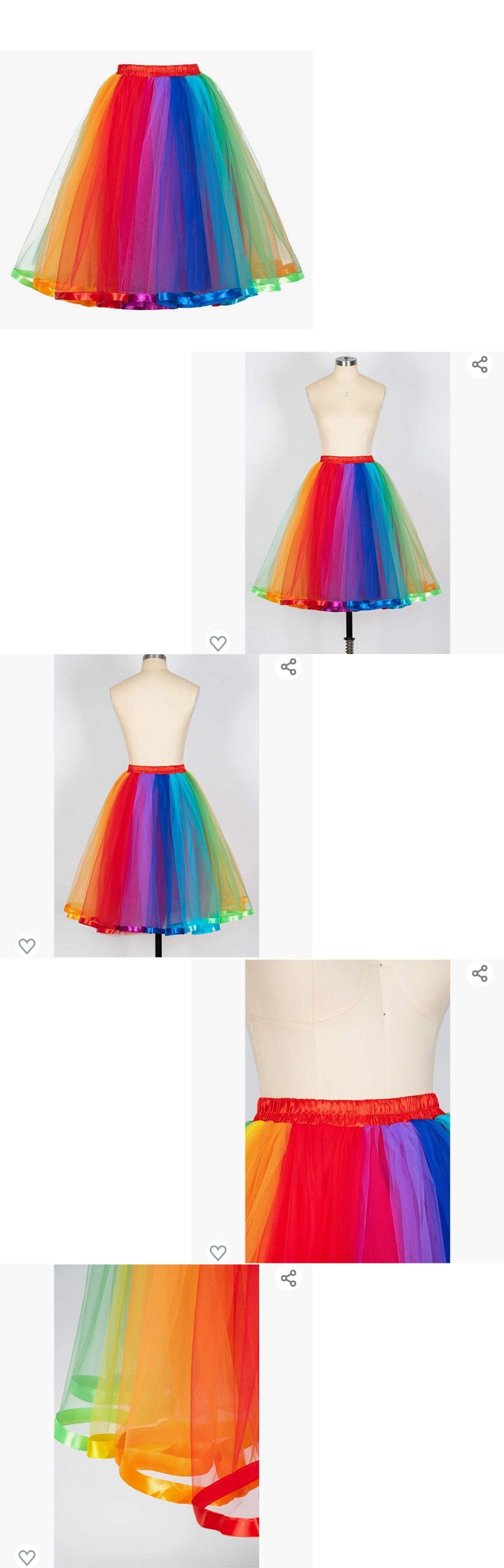 MisShow Womens Rainbow Tutu Skirt Layered Tulle Skirt Girls Colorful Halloween Costumes Tutu