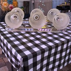 2 sets of 3 vanity bathroom lights. 