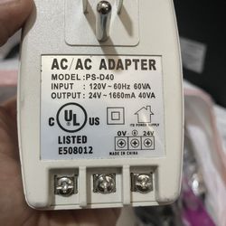 Ac Adapter 120 / 24 Volt New 