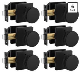 Goldenwarm Black Door Knobs Interior, Privacy Bedroom Door Knob with Lock, Zinc-Alloy Matte Black Interior Door Knobs Bathroom Heavy Duty 6 Pack