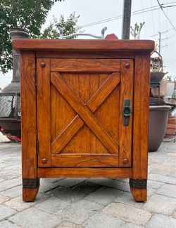 Beautiful Solid Wood & Natural Slate Accent Cabinet / End Table – $65 FIRM
