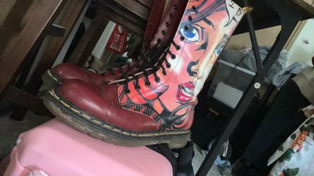Dr. Martens Tall Lace-Up Boots with Graphic Print