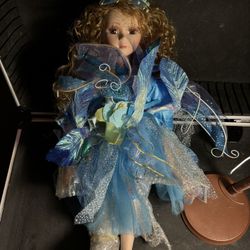 porcelain doll with stand
