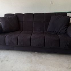 Black Cloth Futon Couch
