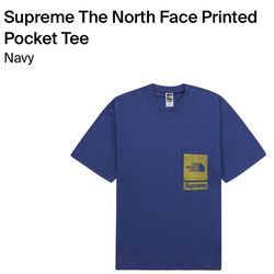 Supreme The North Face Printed Pocket Tee Navy