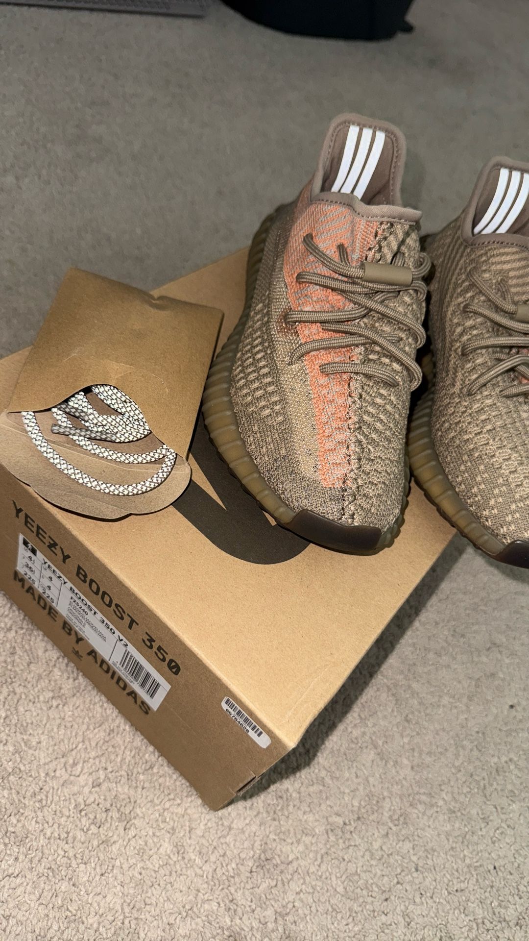 adidas gazelle silver green womens Yeezy Laces 3M Reflective Static Sand Orange Rope Laces Sand Taupe –  Slickies main image 0